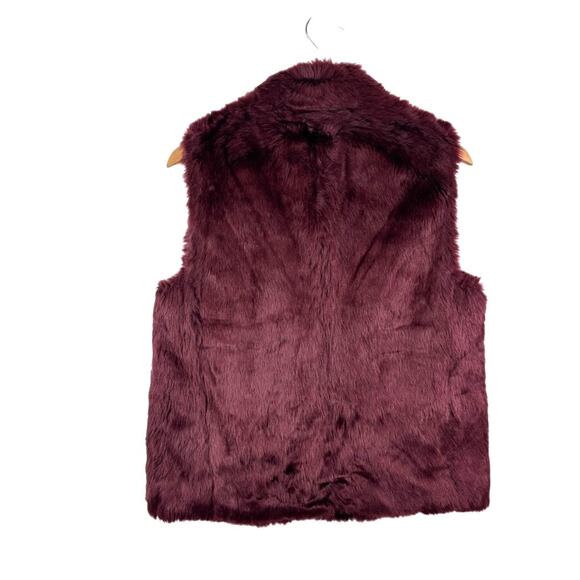 J. Crew Faux Fur Vest Wine Burgundy Old Money Quiet Luxury Women’s S - Picture 3 of 8